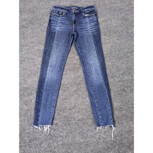 Abercrombie & Fitch Harper Super Skinny Jeans Medium Wash Raw Hem 26 2R
